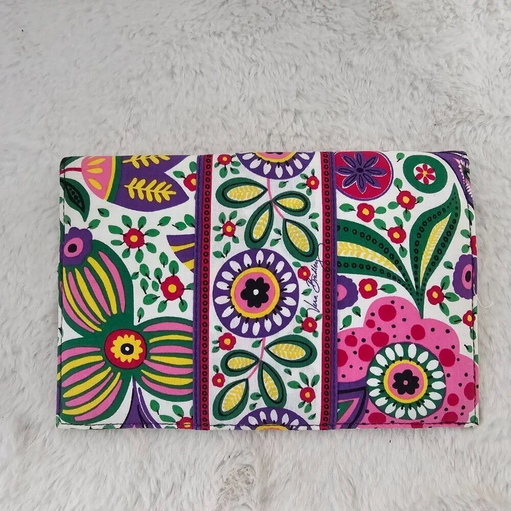 Vera Bradley Viva La Vera Wallet Purple Green Floral Envelope NWOT